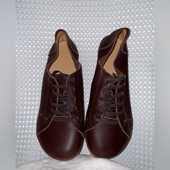Women’s brown leather shoes size US 7,5 (knock off camper peu shoes) - Picture 3 of 10